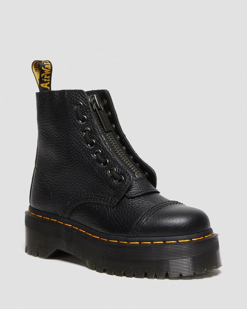 Women\'s Dr Martens Sinclair Milled Nappa Leather Platform Boots Black | AU 259FDN